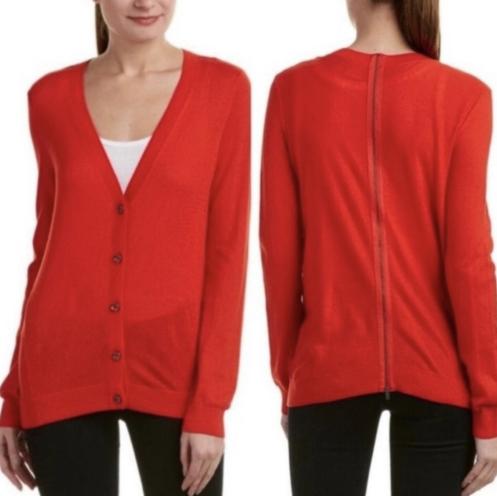 XL Red CAbi Cobblestone Zip Back Cardigan